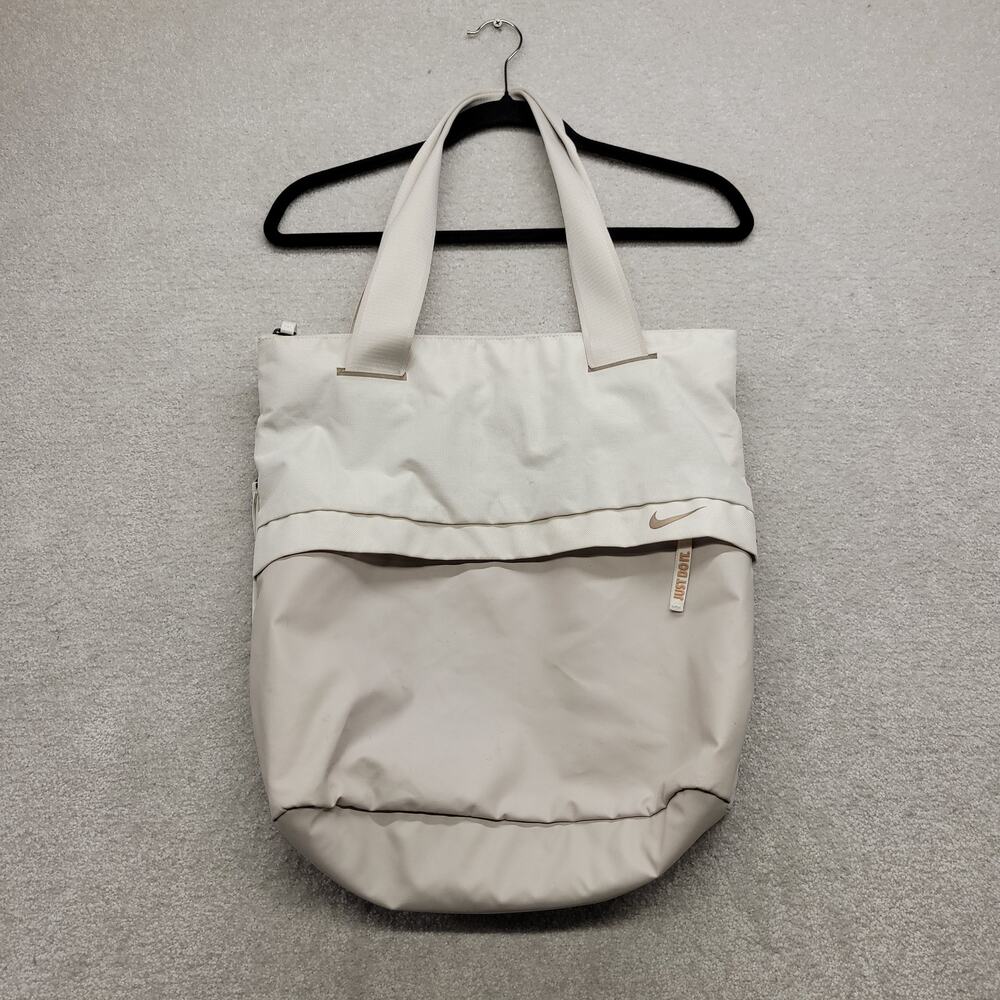 Nike Just Do It Tote Bag Cream White Swoosh Shoulder Gym Travel Bag